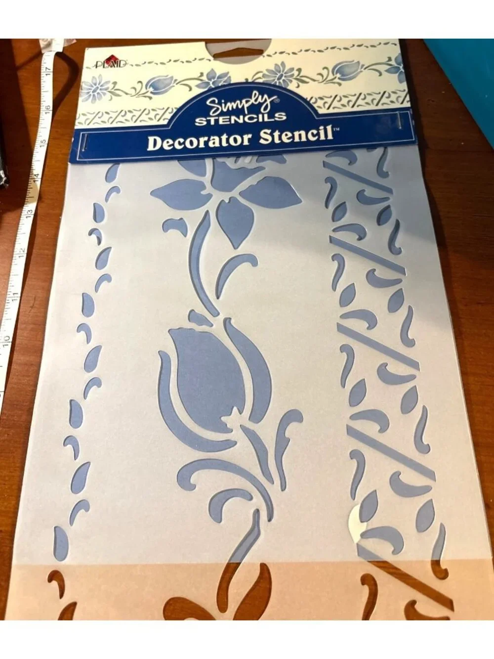 Vintage 1997 Plaid Simply Stencil Decorator Edge Reuseable Stencil #25790Floral